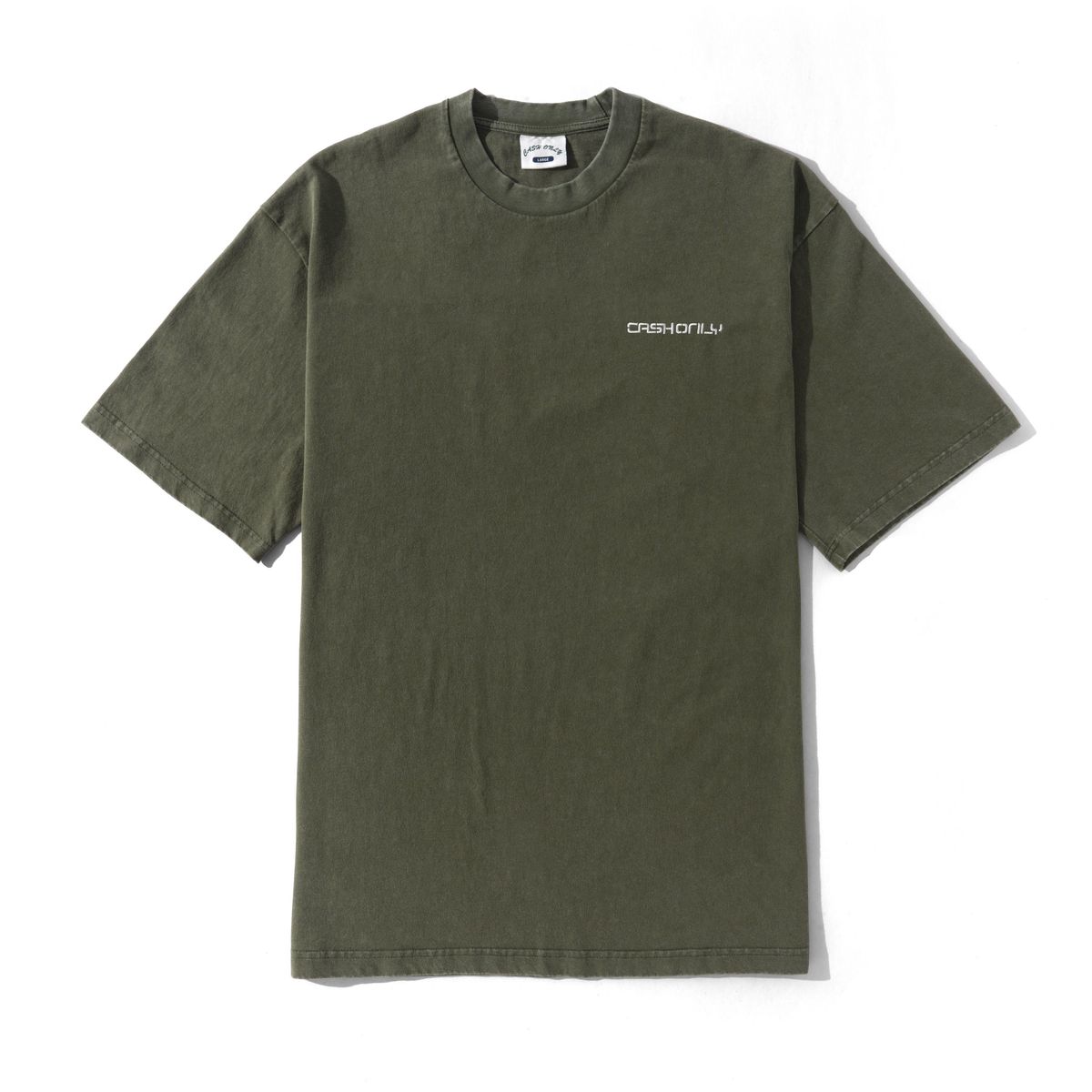 Cash Only Stencil Pigment Dye Tee (Washed Army)