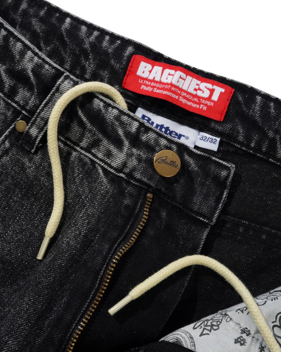 buttergoods BAGGIEST 32/32 Santosuosso Denim Jeans, Washed Indigo