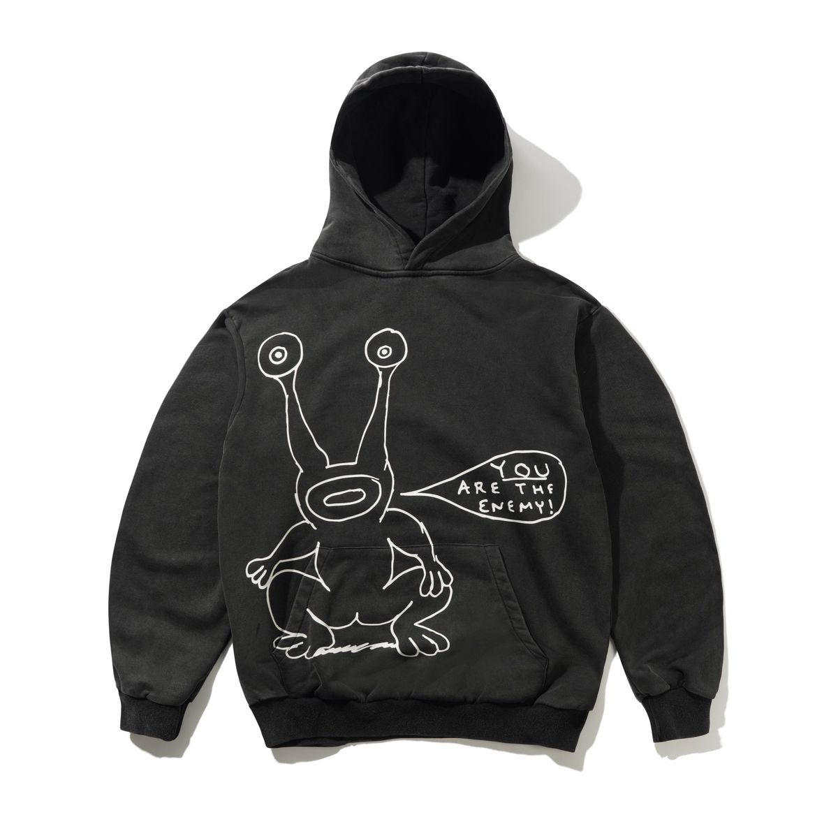 Butter Goods Enemy Pullover Hood (Distressed Washed Black)
