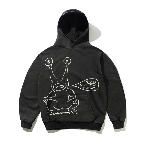 Butter Goods Enemy Pullover Hood (Distressed Washed Black)