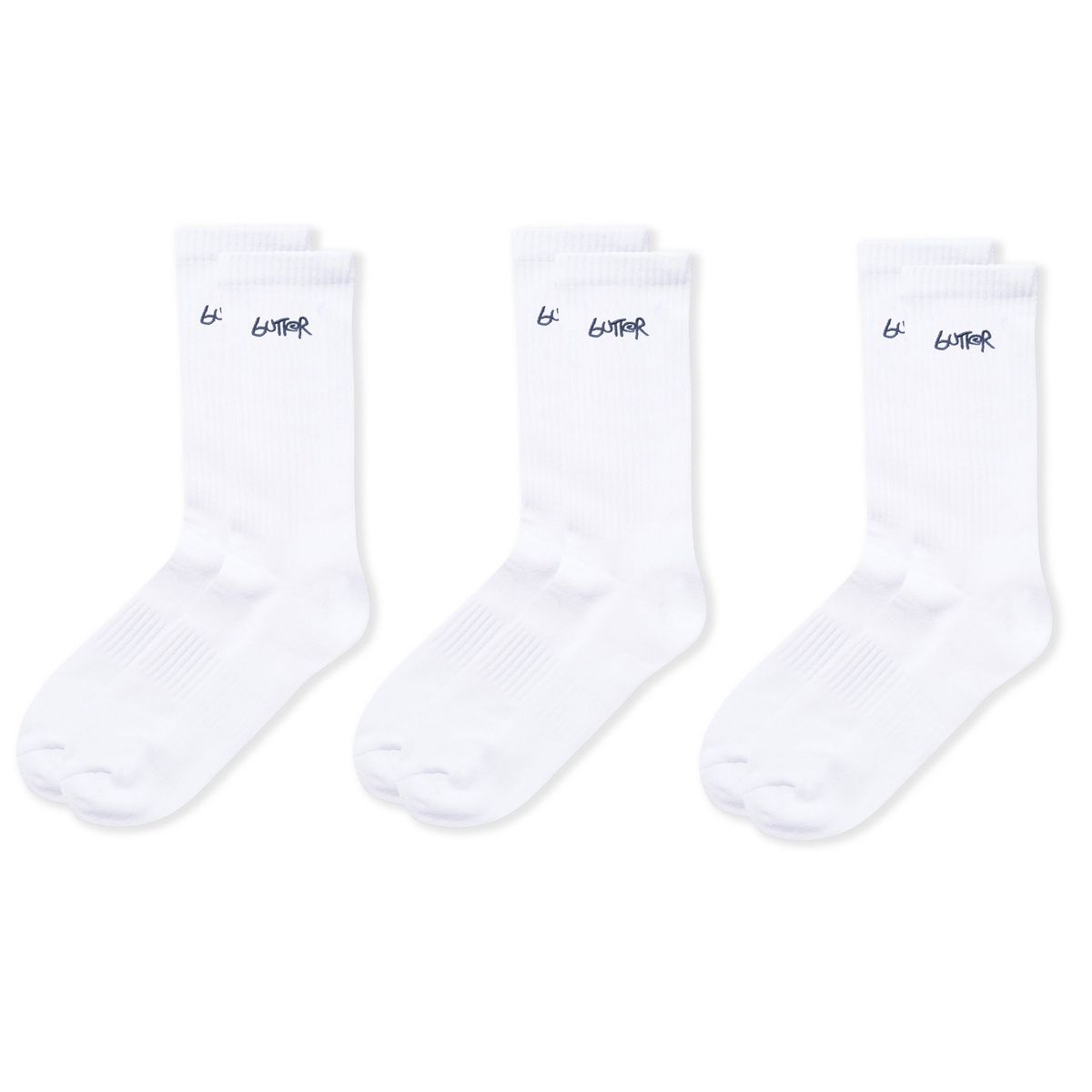 Butter Goods 3-Pack Basic Socks (White)