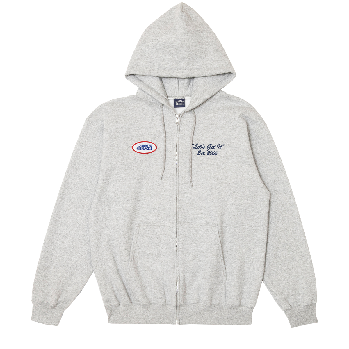 Quarternsnacks Let's Get It Patch Zip Hoodie (Ash Grey)