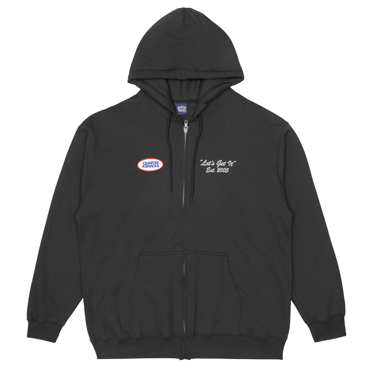 Quarternsnacks Let's Get It Patch Zip Hoodie (Black)