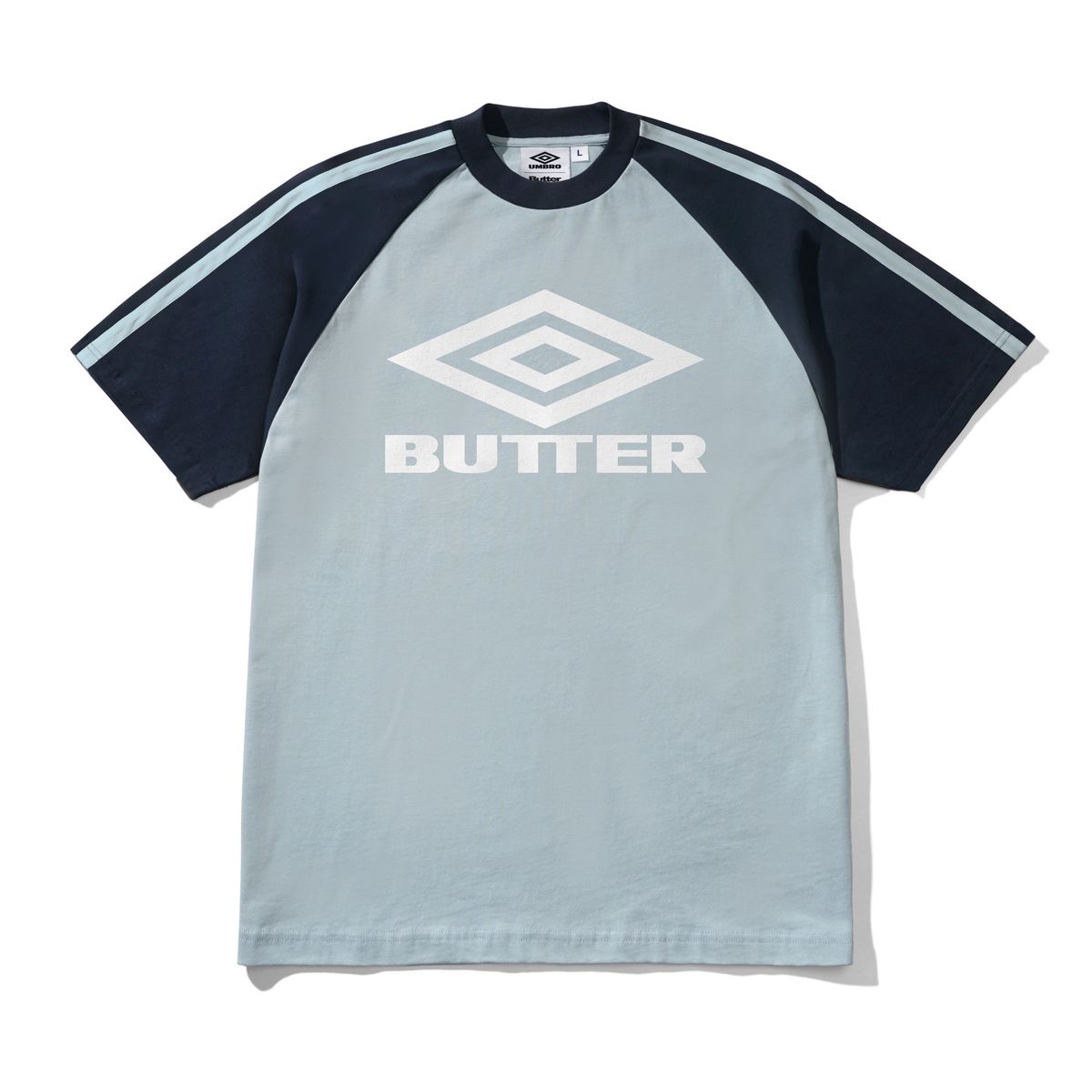 Butter Goods Diamond Logo Raglan Tee (Slate/Navy)