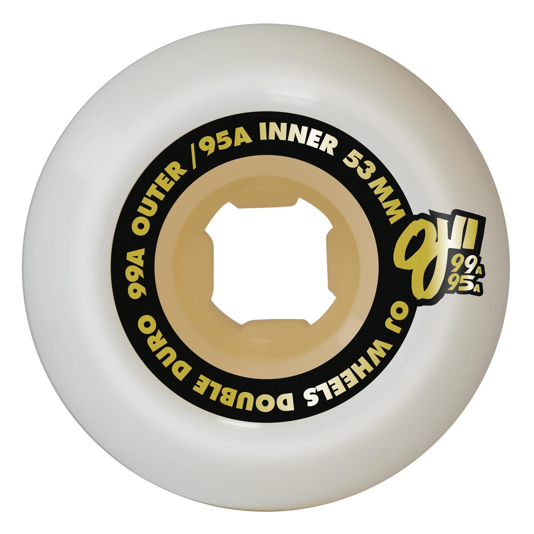 OJ Double Duro White Gum Hardline Wheels 99a/95a 53MM