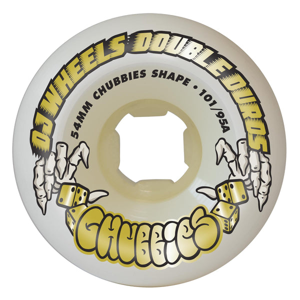 OJ Double Duro White Chubbies 101a/95a Wheels 54MM