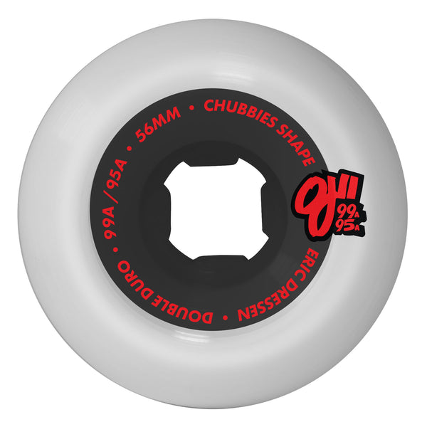 OJ Eric Dressen Rose Skull Double Duro White Black Chubbies 99a/95a Wheels 56MM