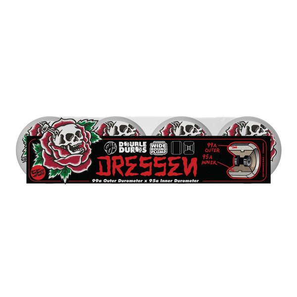 OJ Eric Dressen Rose Skull Double Duro White Black Chubbies 99a/95a Wheels 56MM