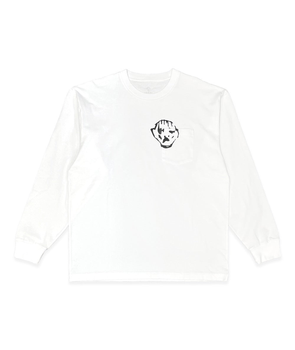 Dancer Pocket Head LS Tee (White)