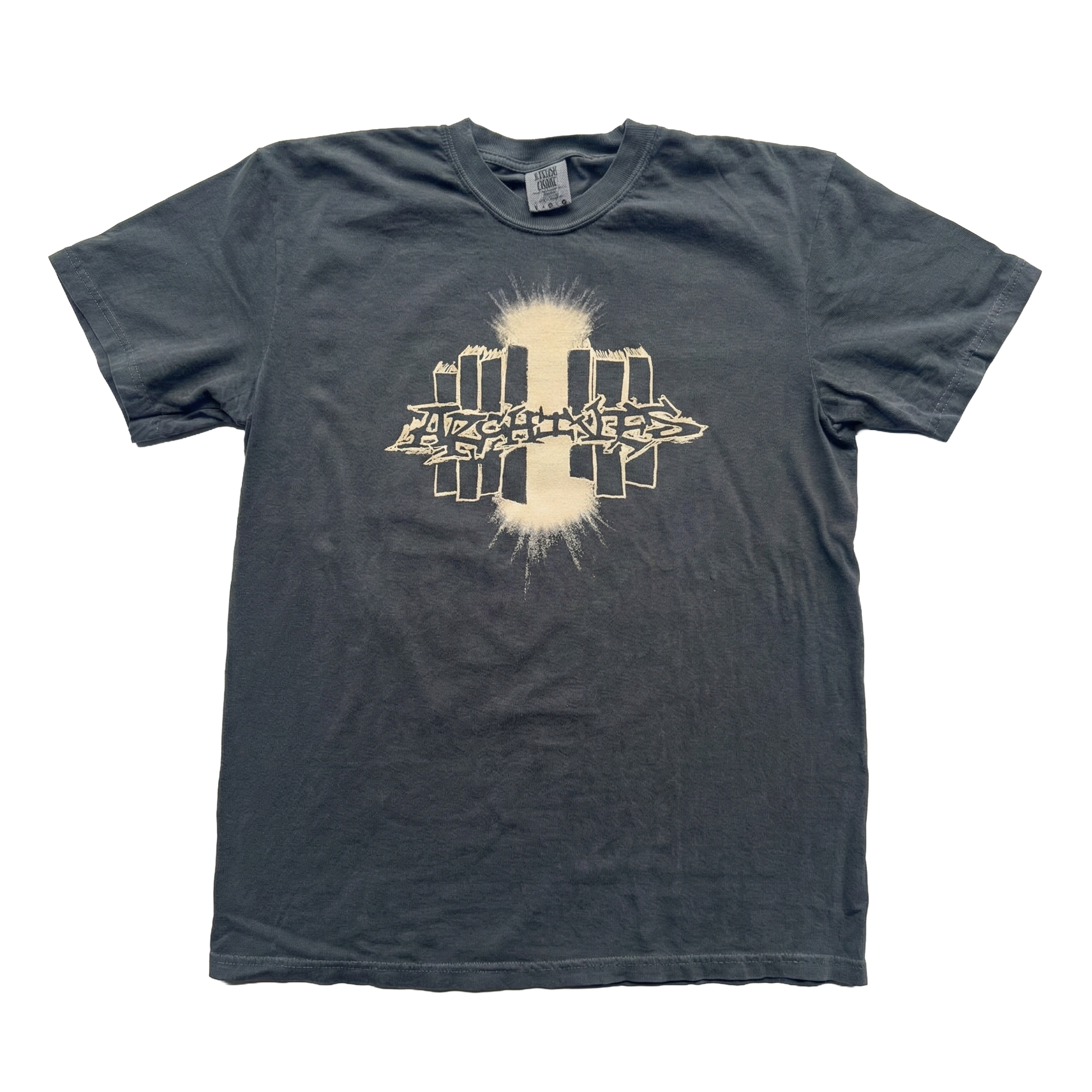 offwhite screen on faded black comfort colors shirt