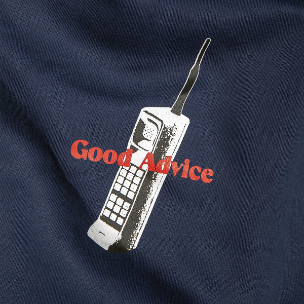Good Advice Chat Line Hoodie Navy back