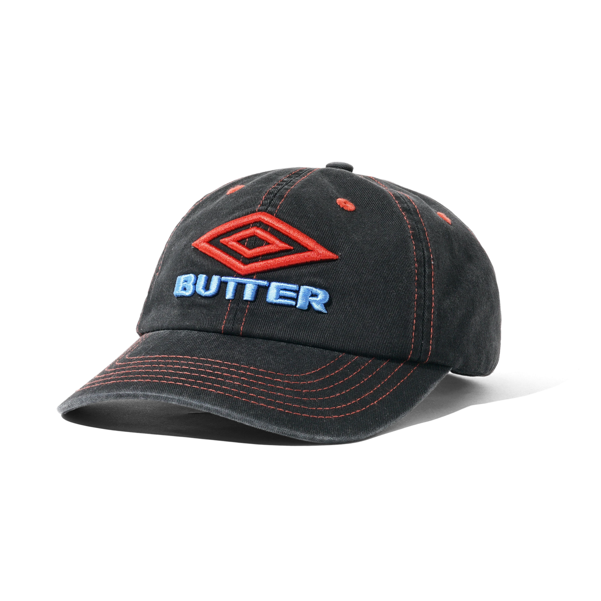Butter Goods Diamond Logo 6 Panel Cap Washed Black
