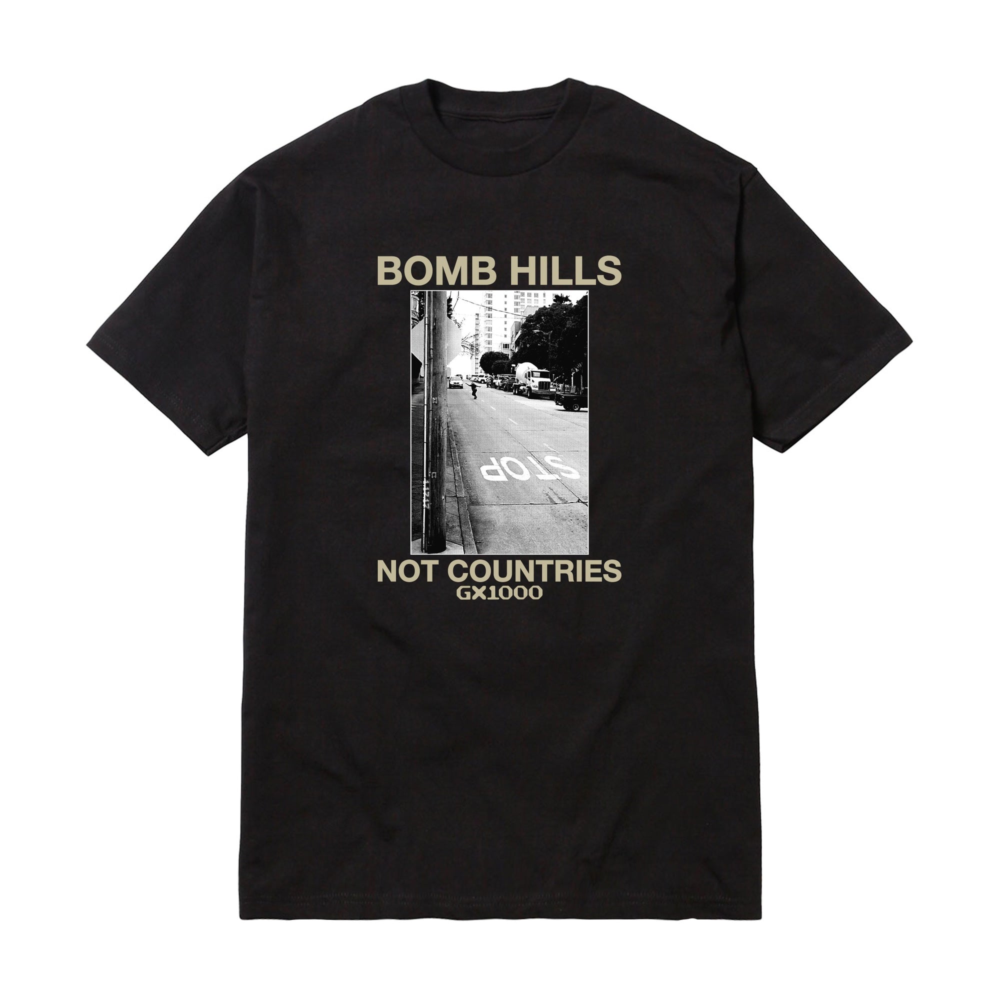 GX1000 Bomb Hills Not Countries Tee (Black/Tan)