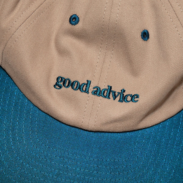 Good Advice Logo Cap Sand Navy back