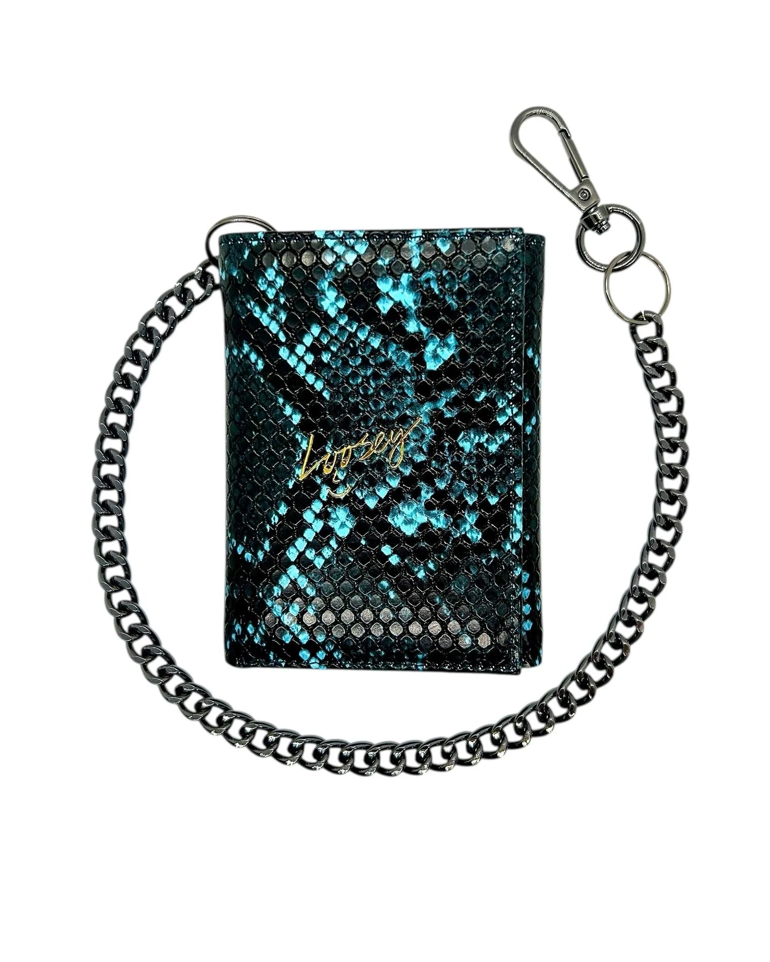 Loosey Snake Skin Chain Gang Wallet (Blue)