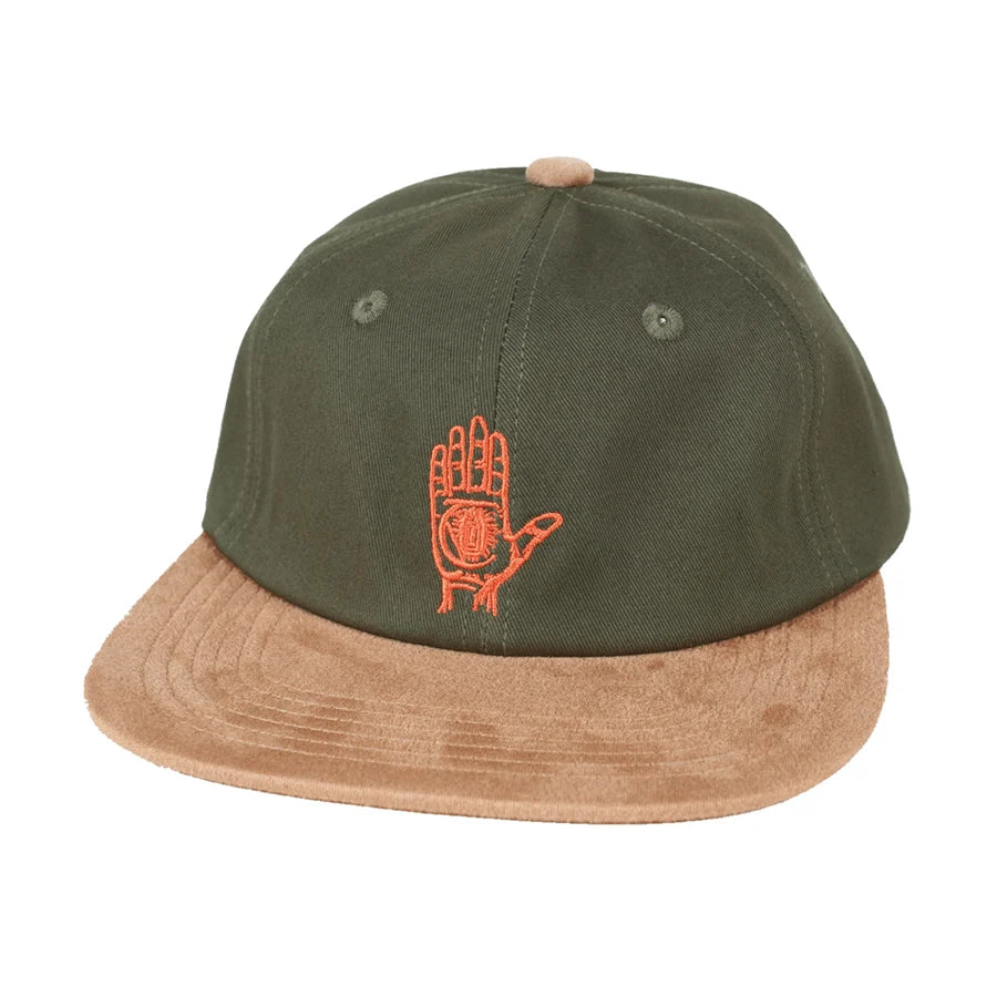 Theories Hand of Theories Twill & Suede Snapback (Moss/Brown)