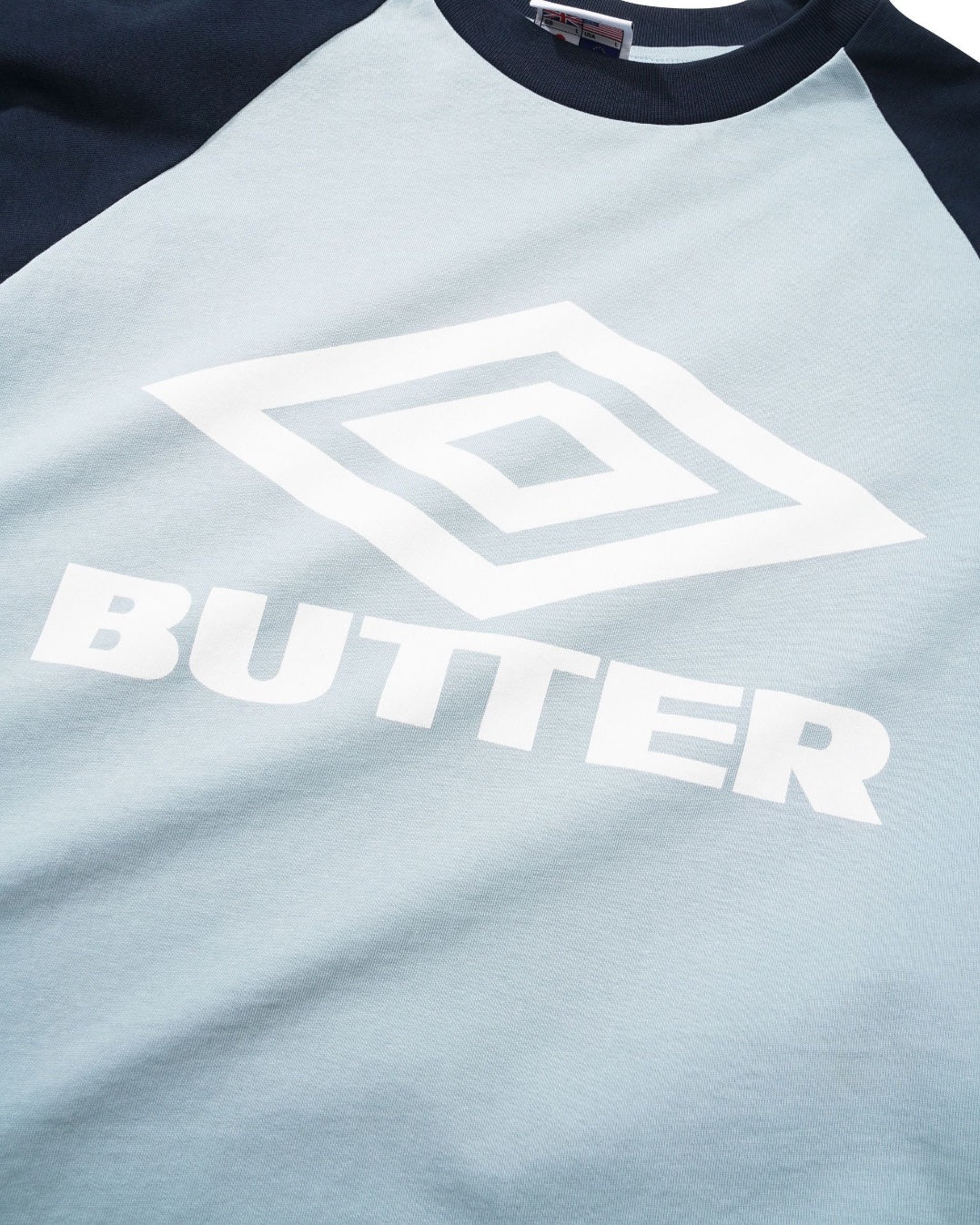 Butter Goods Diamond Logo Raglan Tee (Slate/Navy)