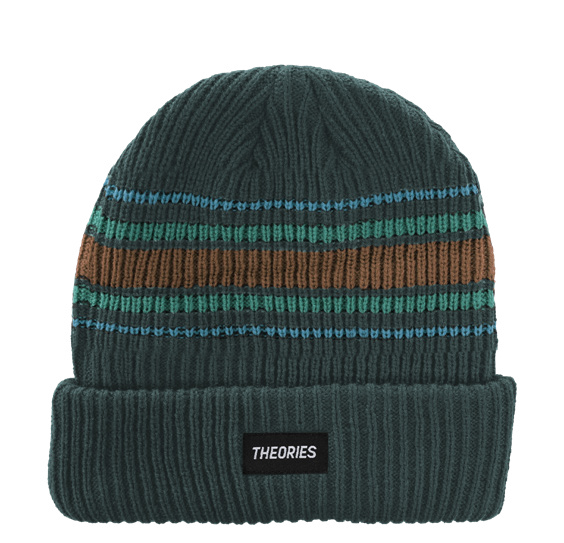 Theories Stamp Stripe Knit Beanie (Palm)