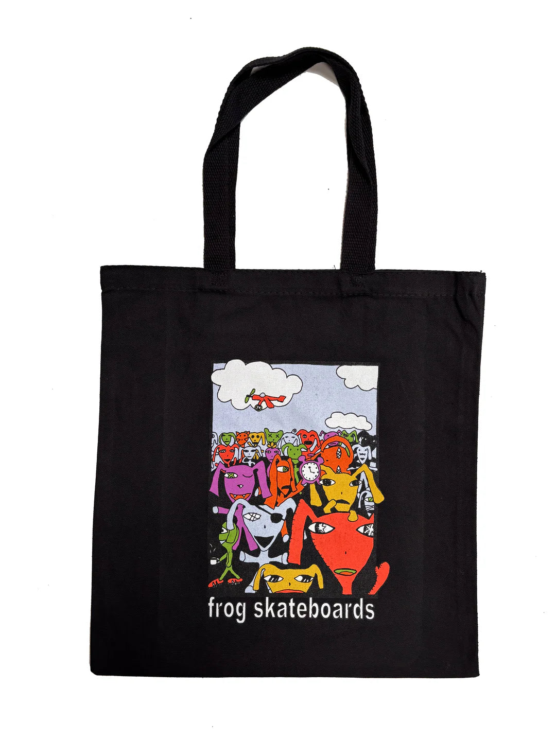 Frog Party Monster Tote Bag (Black)